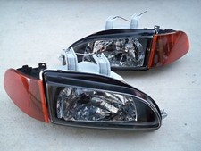 For Honda Civic Eh Jdm Black Headlights 4dr Smoked Amber Corners Sir City Light