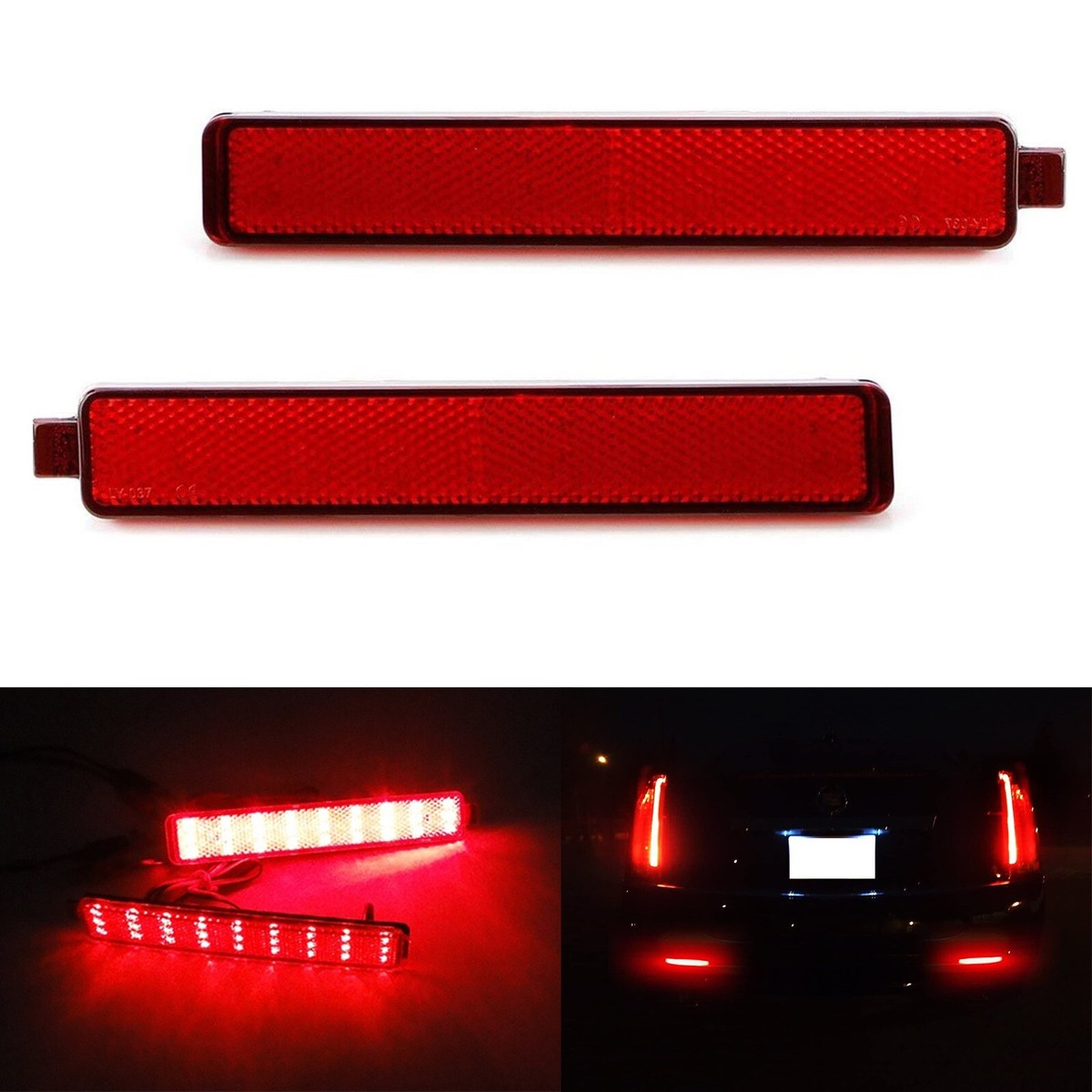 Red LED Bumper Reflector Tail Stop Brake Light For Equinox Torrent.