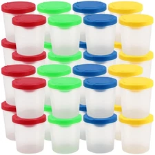 32 PCS Spill-Proof Paint Cups Non-Spill Flip Lids 4 Colors Classroom Set