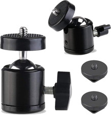 Universal 1/4" Swivel Mini Ball Head Screw Tripod Mount with Hot Shoe 2 Pack , E