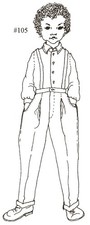 Bailey Sewing Pattern Shirt Pants Suspenders for 19" - 20" Doll 105 Lincoln