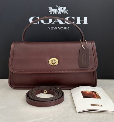 COACH VINTAGE MAHOGANY BROWN GEOMETRIC TOP HANDLE XBODY 9044 USA