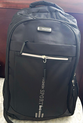 Men's Black Large Sport Backpack Zip Pockets Adjustable Straps Top Handle