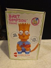 Vintage Bart Simpson Phone Corded Landline 1990 Fox USED W/BOX Telephone Phone