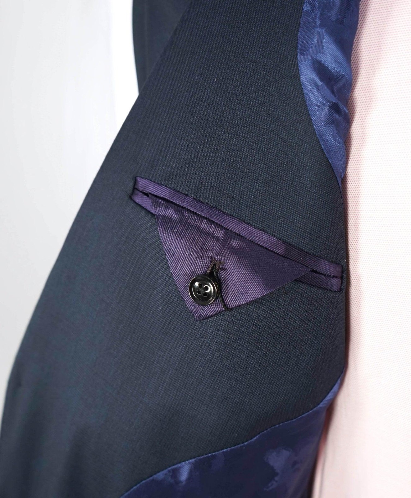 $595 TED BAKER - Solid Navy Blue Wool Blazer - 44R - image 9