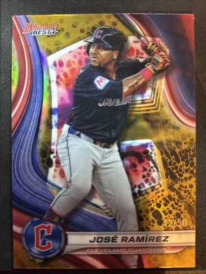 2024 Bowman's Best  23 Jose Ramirez Gold Lava Refractor /50 Cleveland Guardians