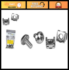 100-Pack M6 12mm Screws Square Hole Cage Nuts with Tool - Hardware Kit for Ser