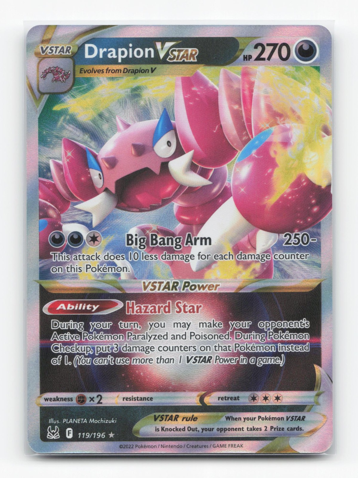 Pokemon TCG - Drapion VSTAR 119/196 Near Mint Holo VSTAR Rare Lost Origin