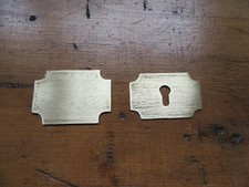 VICTORIAN WRITING SLOPE BRASS CARTOUCHE & ESCUTCHEON