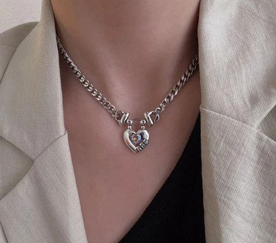 New Sterling Silver Trendy 925 Handmade Creative Design Exquisite Chain Necklace