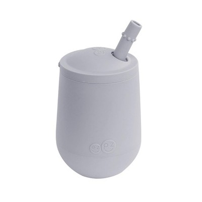 ezpz Mini Cup Straw Training System Pewter Silicone Baby Toddler Training Cup