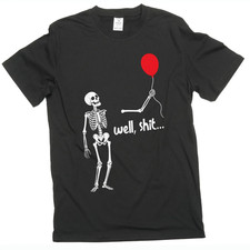 Skeleton Holding Red Balloon funny Halloween ...