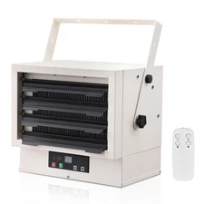 Electric Garage Heater, 5000-Watt Digital with Remote Ceiling/Wall Mount