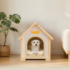 Solid Cedar Pet House,Wood Insulated Dog House for Small Dogs  Cats,Easy to Ass