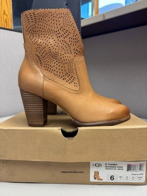 UGG Women's Thames SeaWeed Perf SunTan Bootie Leather Size 6 Brand New