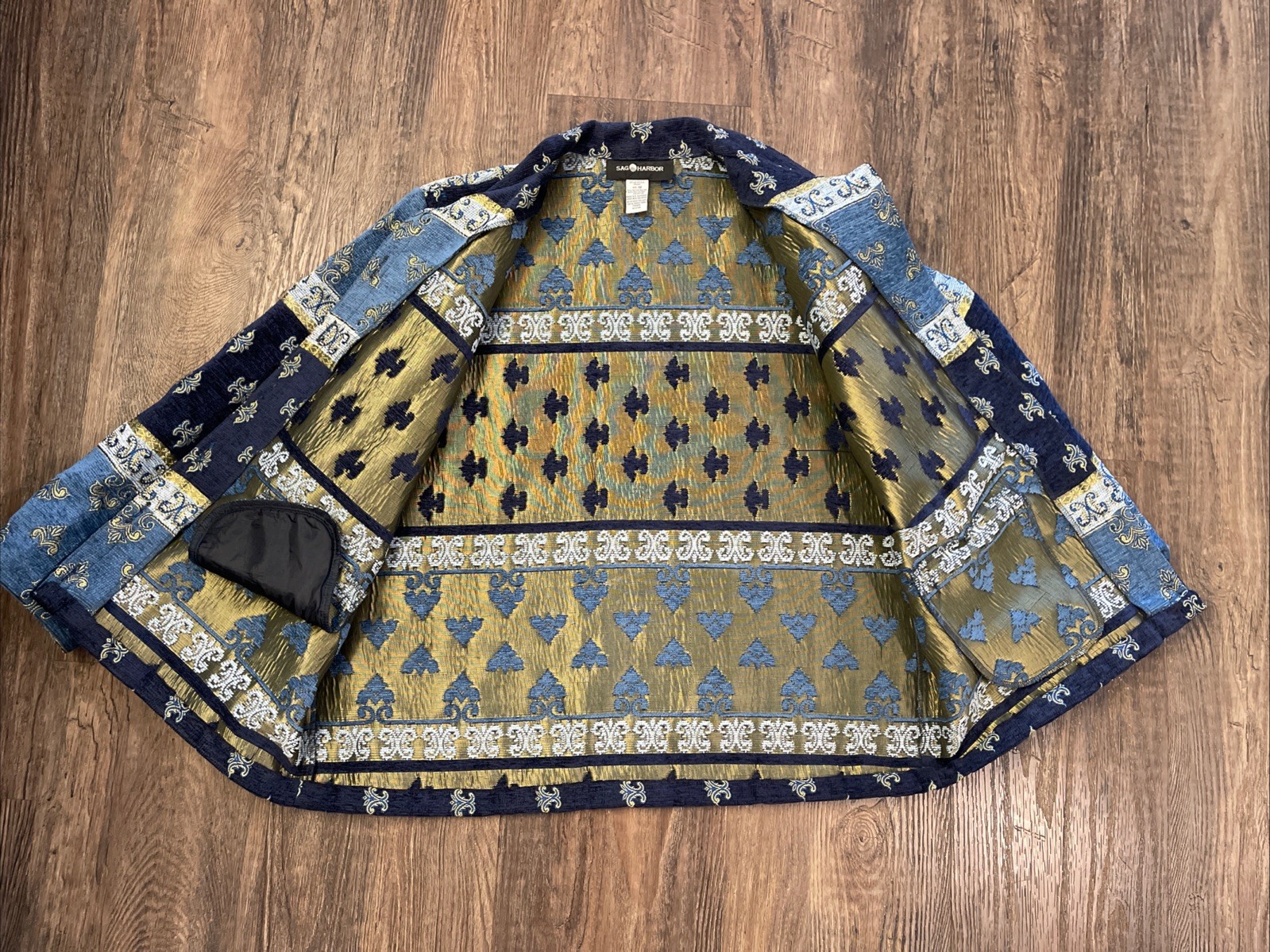 Sag Harbor Patchwork Tapestry Brocade Jacket Size… - image 6