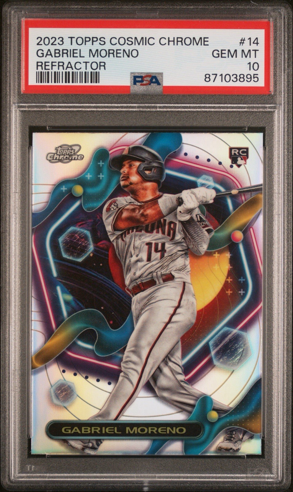 2023 Topps Cosmic Chrome Refractor #14 Gabriel Moreno RC PSA 10 GEM MINT