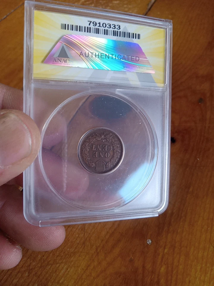 1904 indian head cent Anacs AU 50 - Image 3 of 4