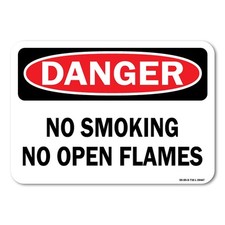 No Smoking No Open Flames ANSI Danger Sign Metal Plastic Decal