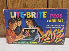 Lite Brite Pegs refill kit 1968 original box open 5473 Hasbro vintage