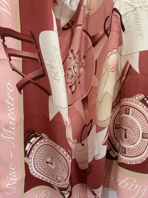 Y1# SARCAR Genève Silk Scarf 33''x32''   60th Anniversary 1948 2008   Luxury Watch