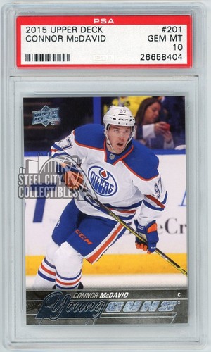 Connor McDavid 2015-16 Upper Deck Series 1 Young Guns Rookie Card #201 PSA 10