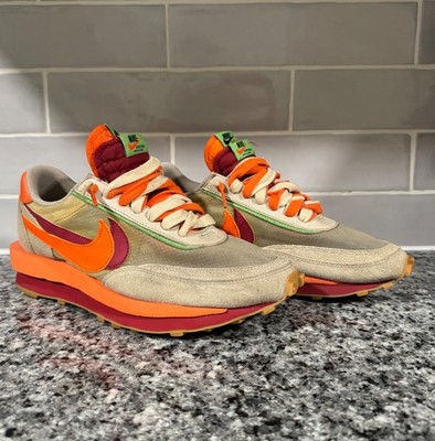 Size 10 - sacai x Clot x Nike LDWaffle Net Orange Blaze Used No Box