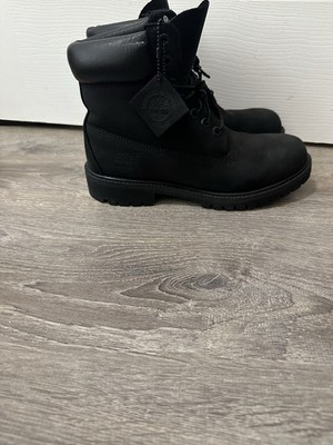 Timberland Men s Black Suede Ankle Boots Lace-Up Round Toe Rubber Sole 7.5