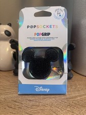 PopSockets Disney Mickey Mouse BlkGlitter PopGrip Phone Grip Stand Swappable Top