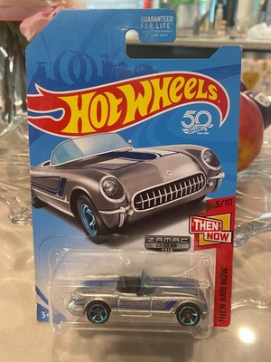 2018 Hot Wheels '55 Corvette Zamak Wal-Mart Dann Und Jetzt 50th Jubiläum