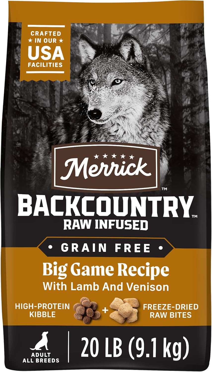 Merrick Backcountry Grain Free Dry Adult Dog Food, Kibble with Freeze Dried Raw
