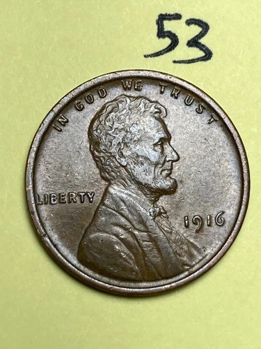 1916 LINCOLN WHEAT CENT,  high condition coin, XF/AU nice sharp details #53