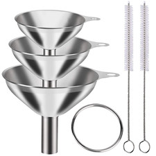 Metal Stainless Steel Funnel, Large Medium Small Funnel Set of 3, Food Grade ...