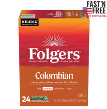 Folgers Colombian Coffee, Medium Roast, Keurig K Cup Brewers, 24 Count Box
