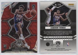 2021-22 Panini Mosaic Rookies Red Wave Prizm Cameron Thomas #215 Rookie RC