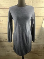 Athleta Midi Sweater Dress Women’s M Blue Long Sleeve Knit Round Neck Cotton