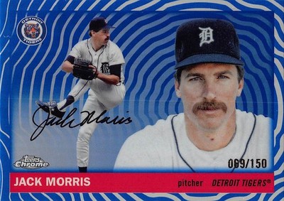 2025 Topps Chrome Platinum #478 Jack Morris Blue Vibrations Refractors #/150