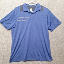 PGA TOUR Pro Series Polo Shirt Mens XL Blue Mesh Vented Black Athletic Fit Golf