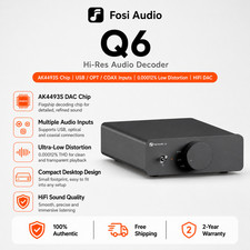 Fosi Audio Q6 Mini Pure HIFI DAC Digital to Analog Audio Converter Headphone Amp