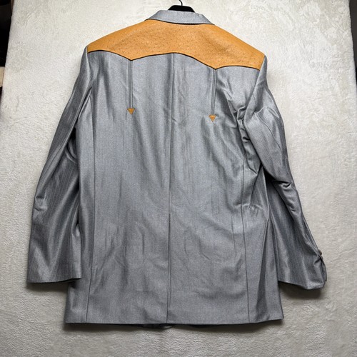 Vintage Western Suit Set Mens 40R 34 Gray Cowboy Rodeo Rockabilly 70s - Picture 7 of 17