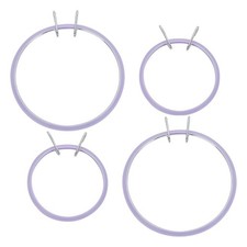 WEBEEDY 4 Pcs 2 Sizes Metal Spring Tension Embroidery Hoops Darning Hoops Cro...