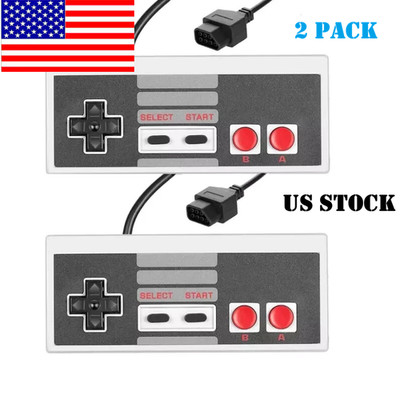 2x NES Wired Controller For NES-004 Nintendo Entertainment - JoyPad --US Stock