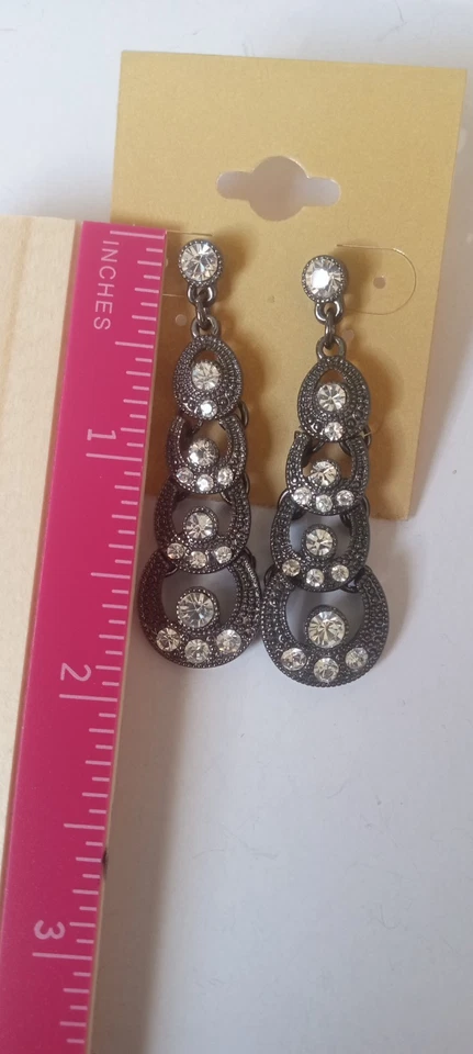 Lia Sophia Dangle Rhinestone Earrings - Image 3 of 3