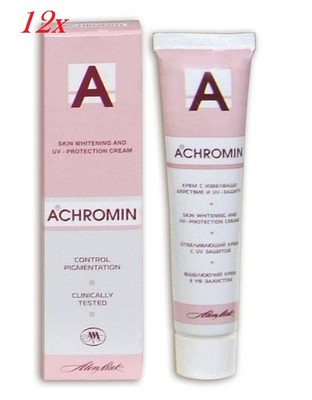  12 x Achromin Whitening-Lightening Cream UV-Schutz 45ml