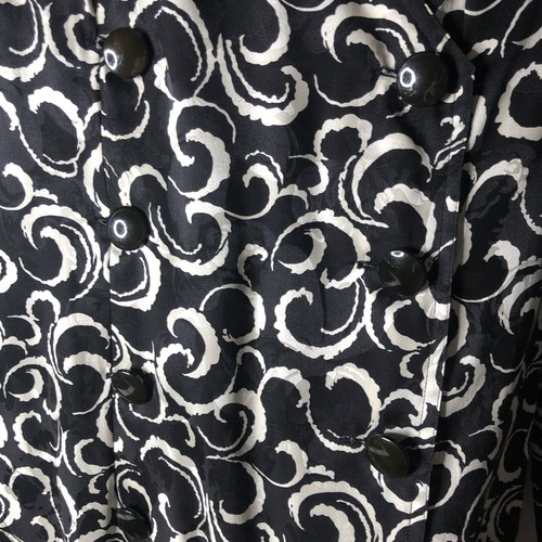 VTG 80s Maggie London Jeannene Booher Black White Double Breast Silk Dress Sz 4 - Picture 5 of 7