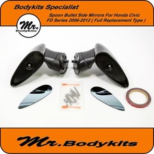 Pair Of Spoon Bullet Side Mirror For Honda Civic Fd Series 2006-2012 Bodykits