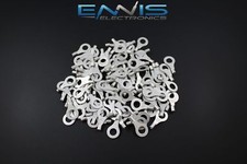 18-22 GAUGE 25 PK UNINSULATED NON INSULATED RING 1/4 TERMINAL CONNECTOR URR14