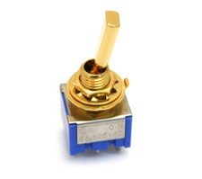 1 Gold ON-ON 2-way DPDT Mini Toggle Switch for Guitar/Bass EP-0081-002