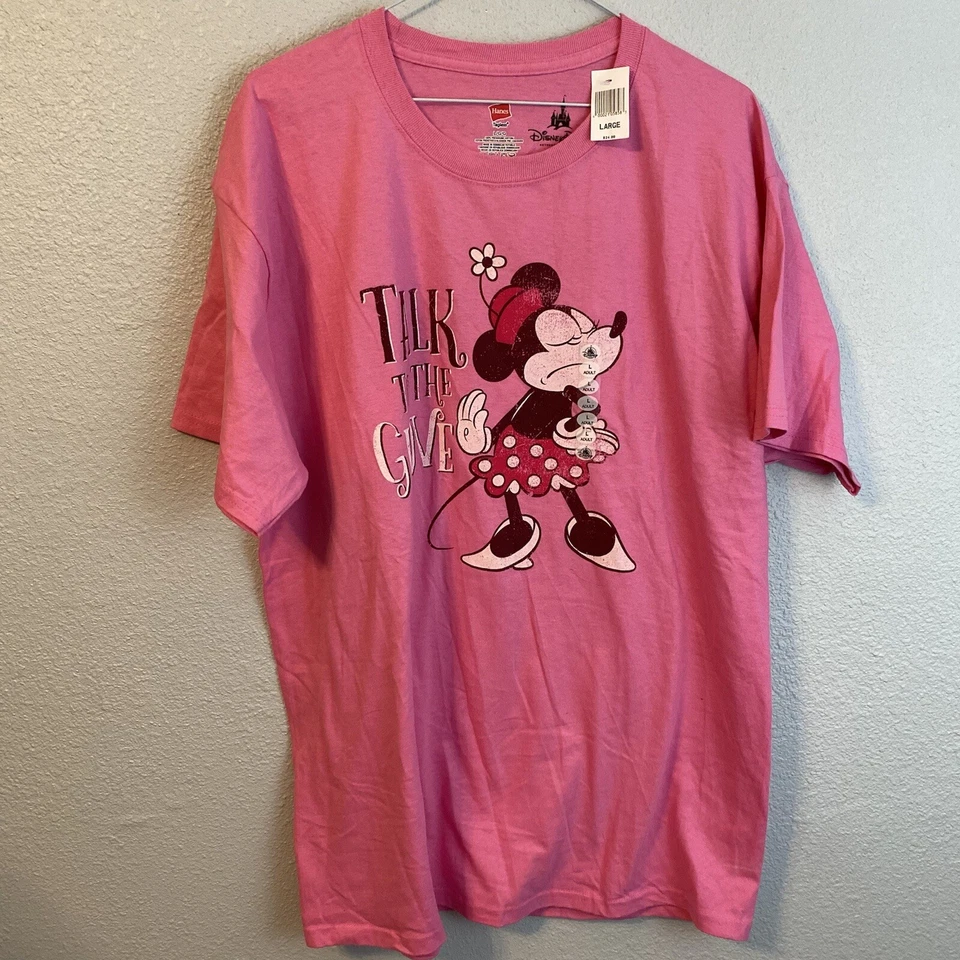 Футболка Disney Parks розовая с графическим принтом Talk To The Hand Minnie Mouse размер L - Изображение 2 из 4