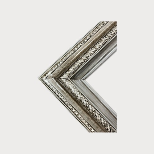11 x 14 In stock -Ready to Ship, Classic compo ornate wood frame, BRUSHED SILVER - Picture 1 of 9